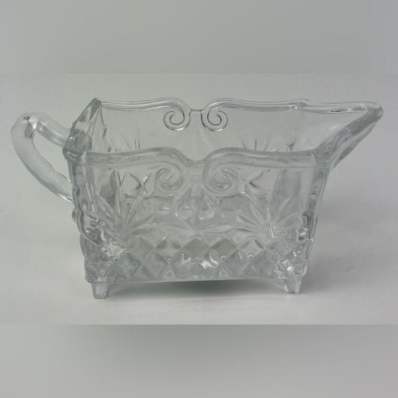 Shannon Crystal Designs of Ireland Hand Crafted Rectangle Crystal Footed Creamer - Picture 1 of 14